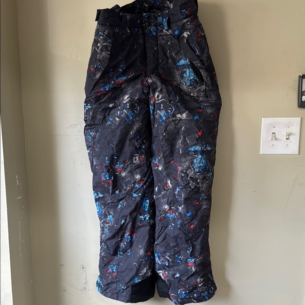 Columbia Youth Snow Pants Bottoms Black and Blue Water-Resistant